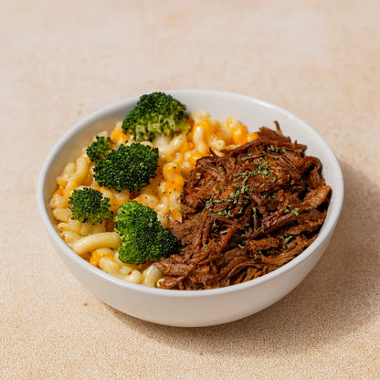 Tender Beef Cauliflower Mac n' Cheese with Broccoli