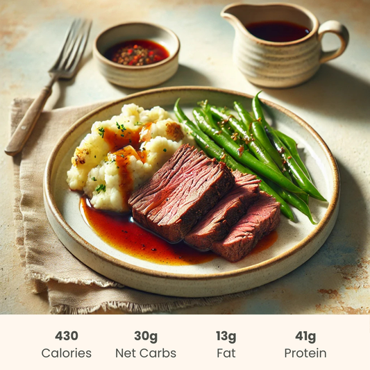 Slow Roasted Beef Au Jus with Mashed Potatoes