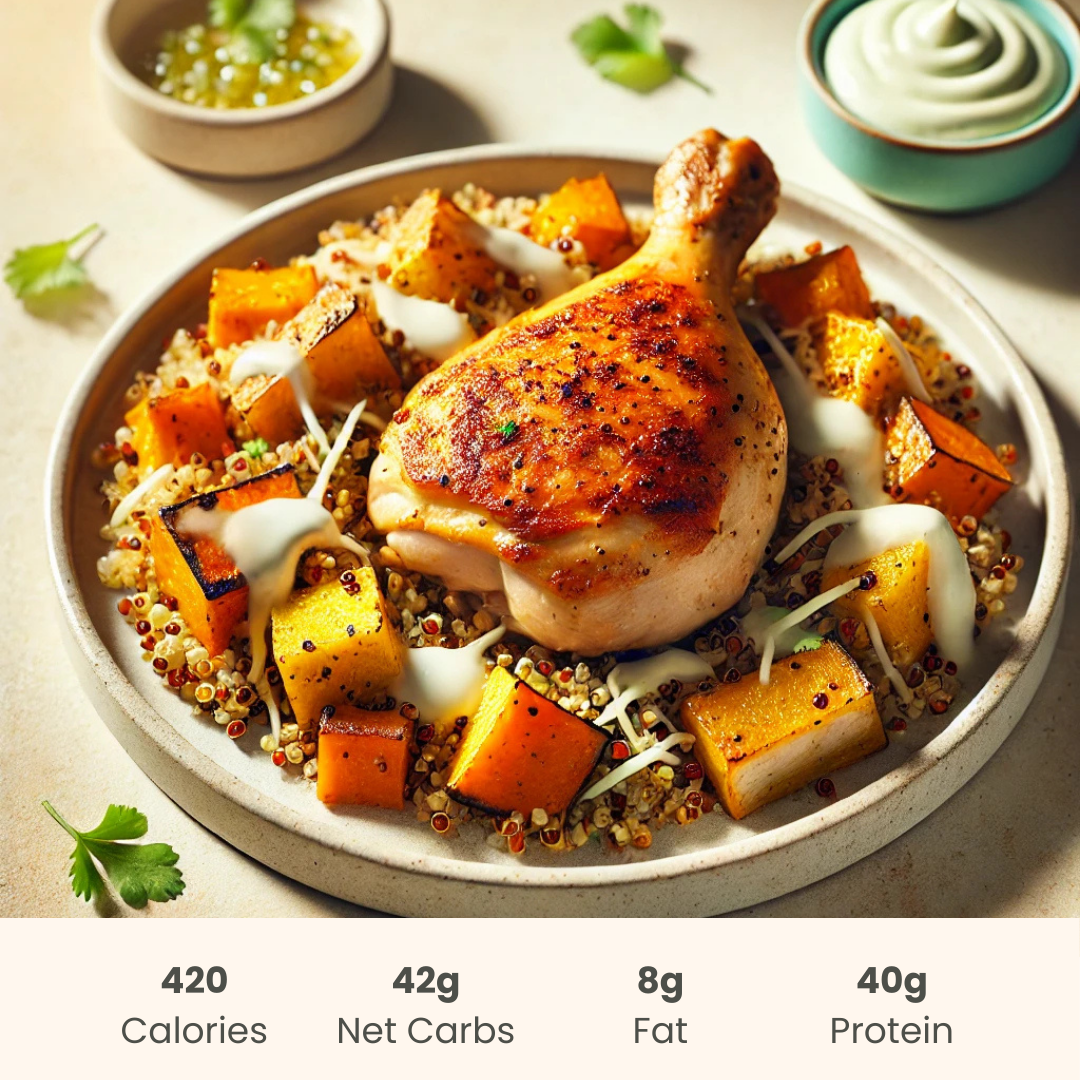 Tex-Mex Chicken with Mexican Quinoa & Roasted Squash