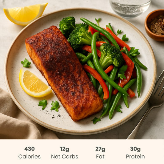 Blackened Salmon with Sautéed Vegetables