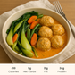 Thai Coconut Curry with Chicken Meatballs and Bok Choy Sauté
