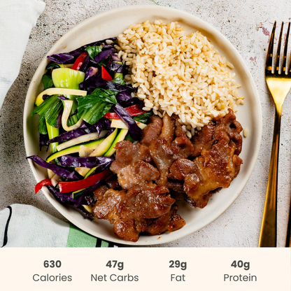 Filipino Pork Tocino with Vegetables & Brown Rice