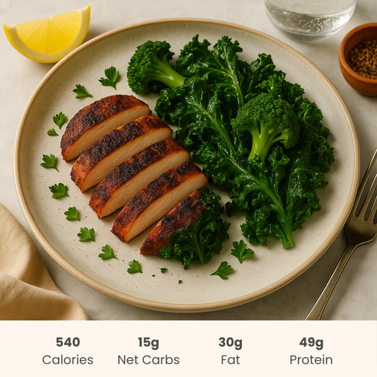 Blackened Chicken with Kale & Broccoli