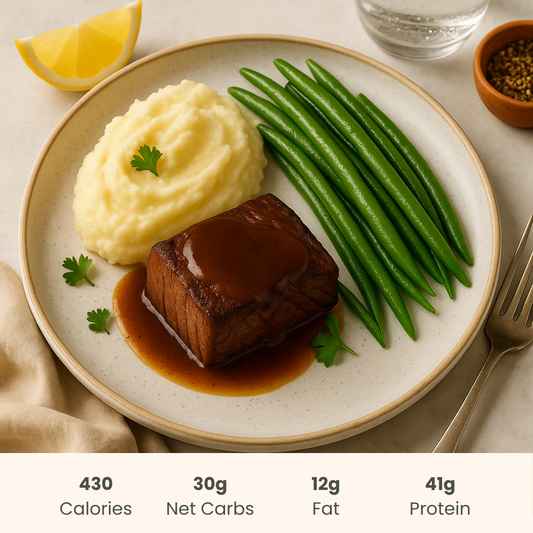 Slow Roasted Beef Au Jus with Mashed Potatoes