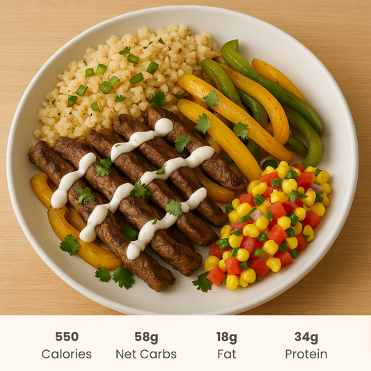 Steak Fajita Bowl with Corn Salsa
