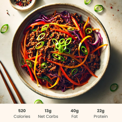 Sticky Korean Beef with Vegetable Stir Fry