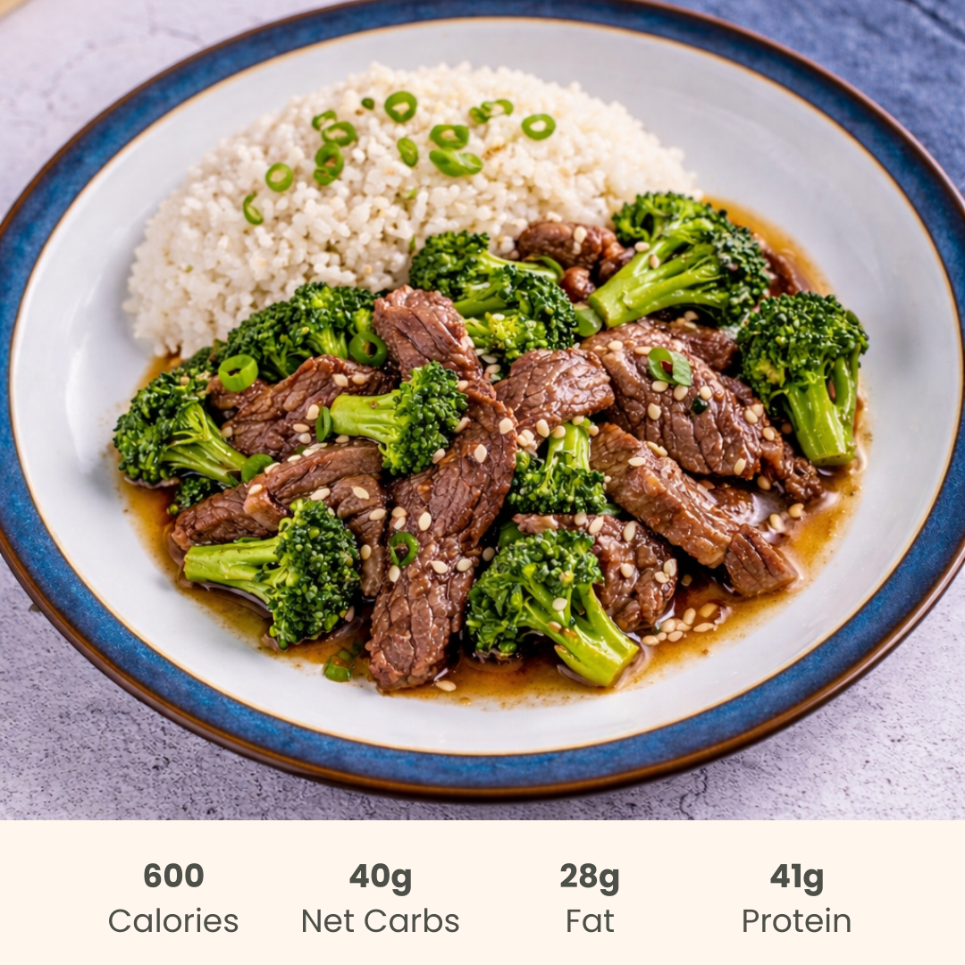 Teriyaki Beef & Broccoli on Jasmine rice