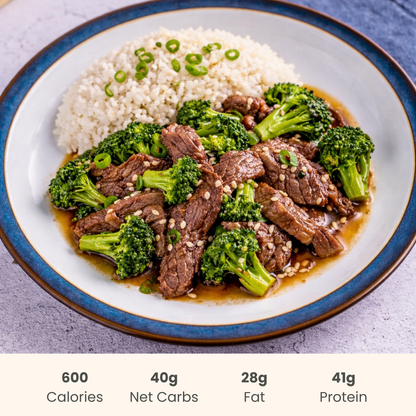 Teriyaki Beef & Broccoli on Jasmine rice