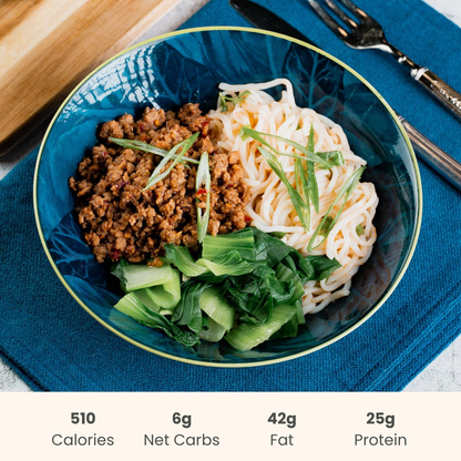 Dan Dan Pork on Konjac Noodles