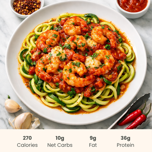 Spicy Shrimp in Purgatory on Zucchini Noodles