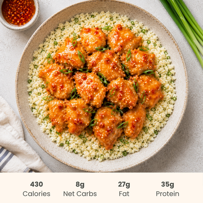 Sweet Chili Chicken Bowl on Cauliflower Rice