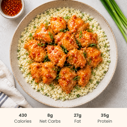 Sweet Chili Chicken Bowl on Cauliflower Rice