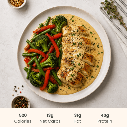 Creamy Golden Dijon Chicken with Vegetable Sauté
