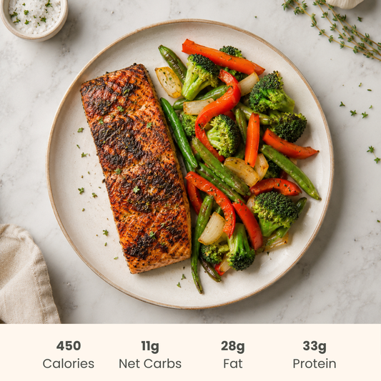 Blackened Salmon with Sautéed Vegetables