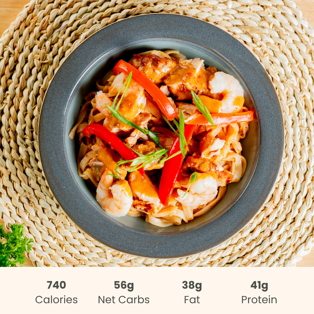 Pad Thai with Chicken & Shrimp on Rice Noodles