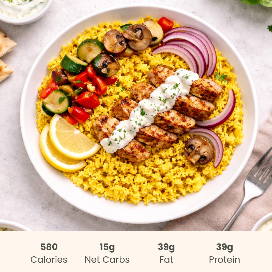 Chicken Shawarma with Vegetables & Spiced Cauliflower Rice