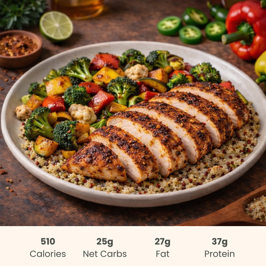 Southwest Chicken with Roasted Vegetables & Quinoa