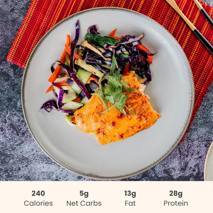 Korean Roasted Basa With Sesame Garlic Bok Choy