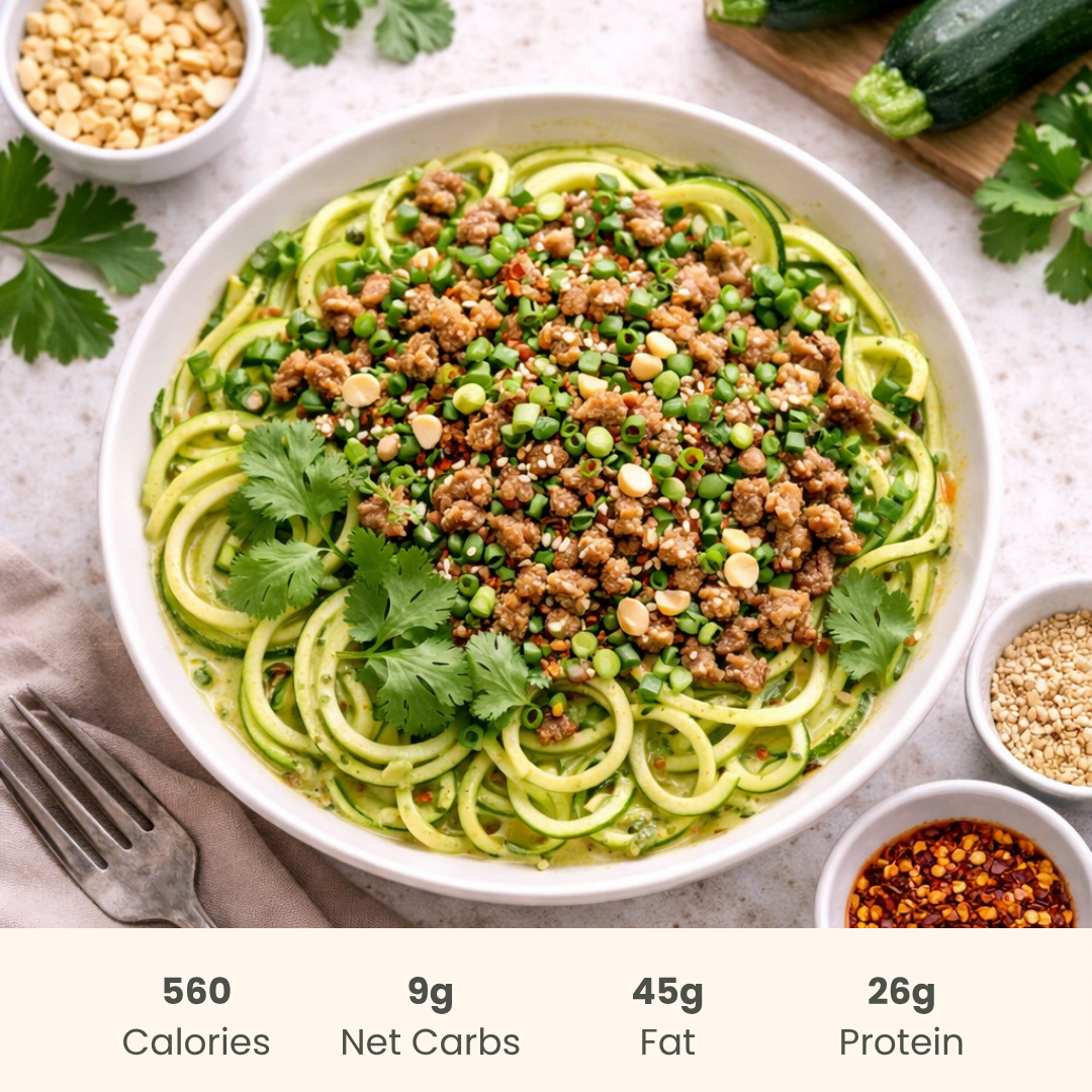 Dan Dan Pork on Zucchini Noodles