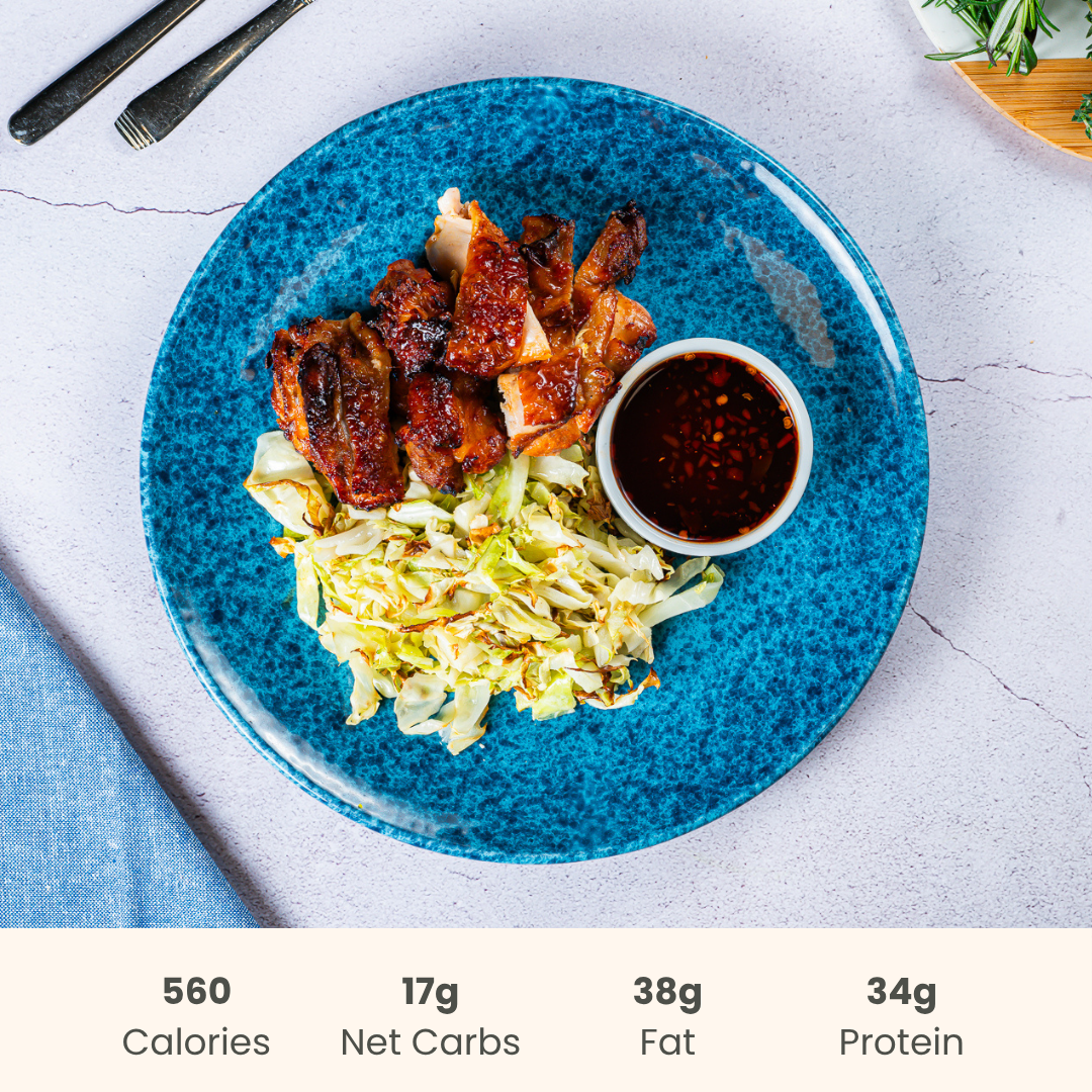 Hawaiian Chicken With Roasted Cabbage &  Fried Rice