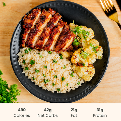 Sweet & Smokey Mexican Chicken with Lime Cilantro Cauliflower & Basmati Rice