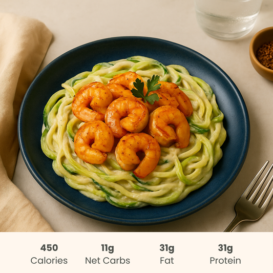 Cajun Shrimp Alfredo on Zucchini Noodles