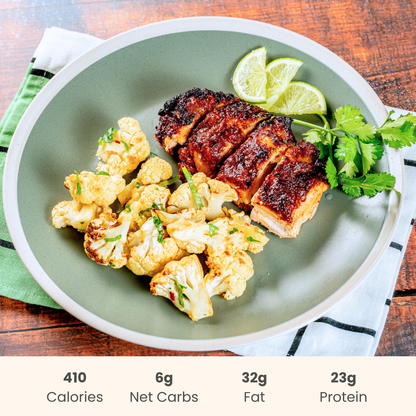 Sweet & Smokey Mexican Chicken with Lime Cilantro Cauliflower