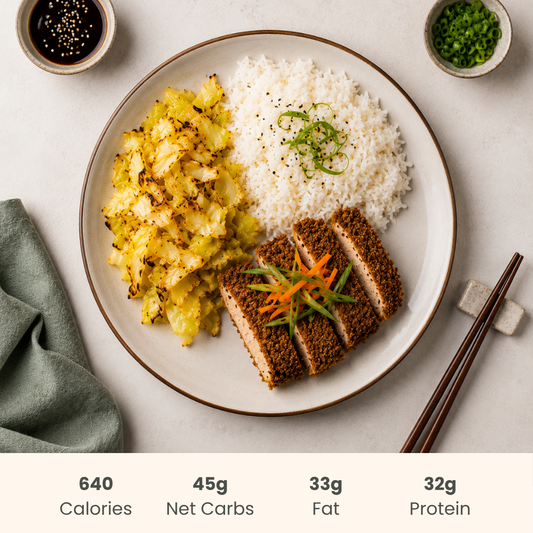 Japanese Katsu Chicken with Roasted Cabbage & Basmati Rice