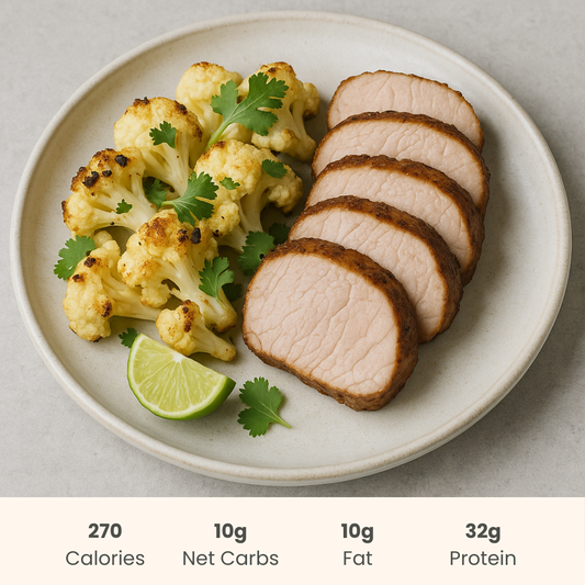 Lean : Cuban Pork Tenderloin with Cilantro Lime Roasted Cauliflower