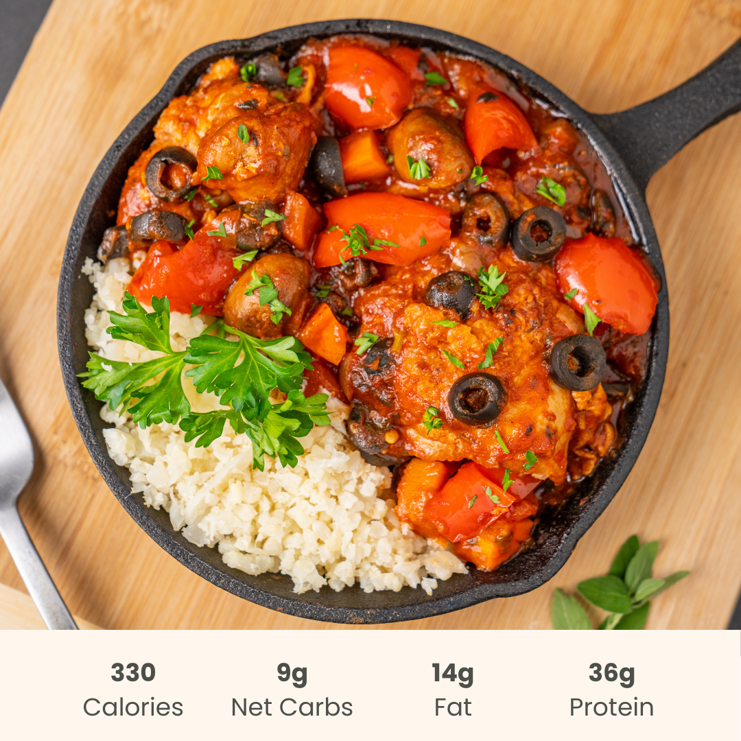 Chicken Cacciatore on Cauliflower Rice