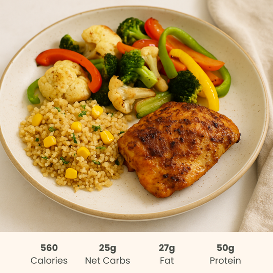 Southwest Chicken with Roasted Vegetables & Quinoa