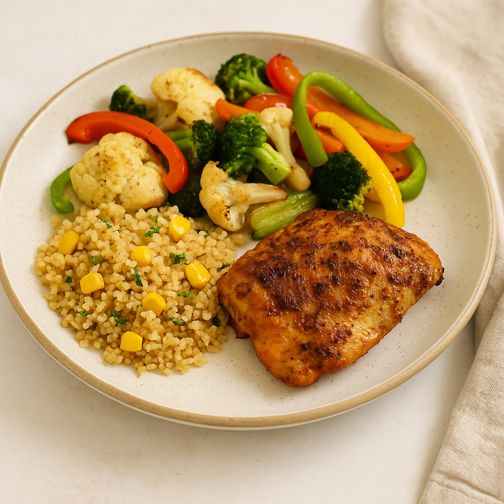 Southwest Chicken with Roasted Vegetables & Quinoa