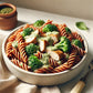 Chicken Pesto Alfredo with Broccoli on Red Lentil Protein Pasta