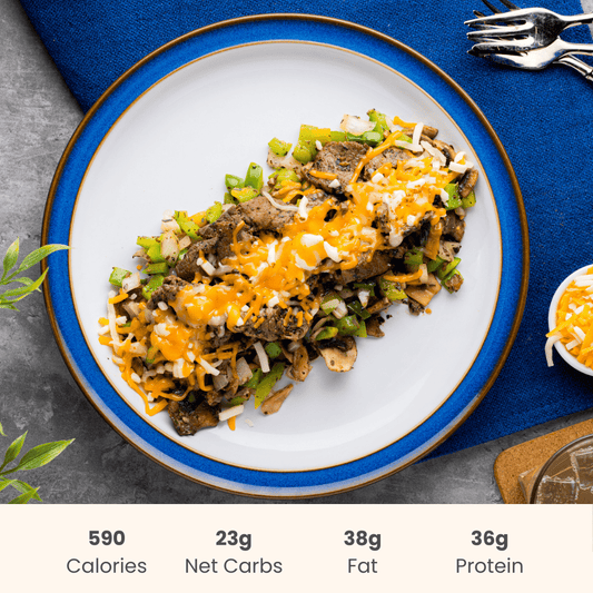 Philly Cheesesteak with Sauteed Pepper & Sweet Potato Wedges - ketolibriyum