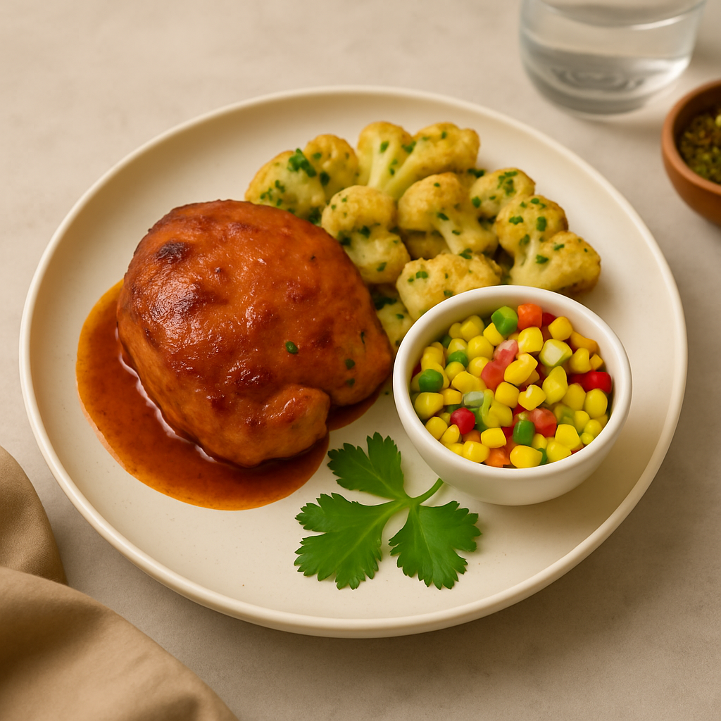 Mexican Spiced Chicken with Lime Cauliflower & Corn Salsa