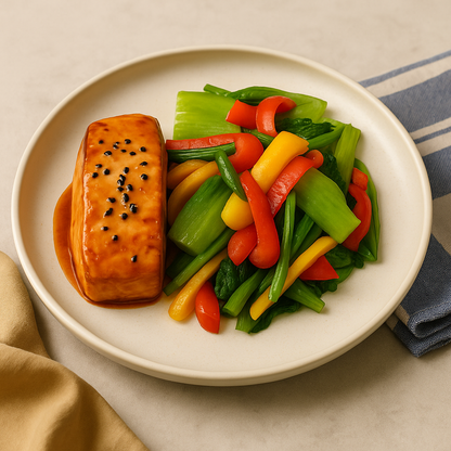 Teriyaki Salmon with Stir-Fried Vegetables