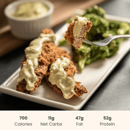 Santa Fe Chicken with Avocado Aioli & Roasted Broccoli - ketolibriyum