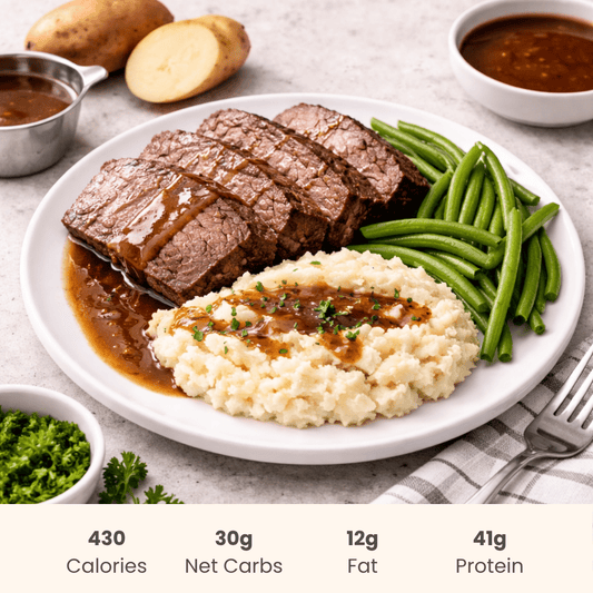 Slow Roasted Beef Au Jus with Mashed Potatoes - ketolibriyum