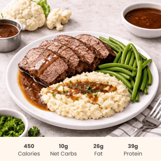Slow Roasted Beef with Cauliflower Mash & Gravy - ketolibriyum