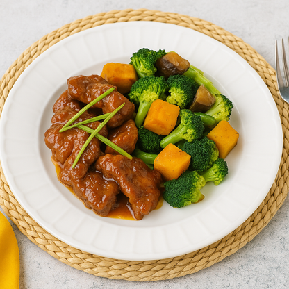 Garlic Ginger Sticky Pork with Stir Fry