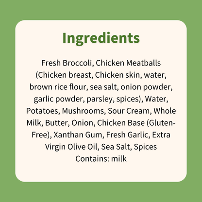 Stroganoff Chicken Meatballs with Broccoli & Creamy Mashed Potatoes - ketolibriyum
