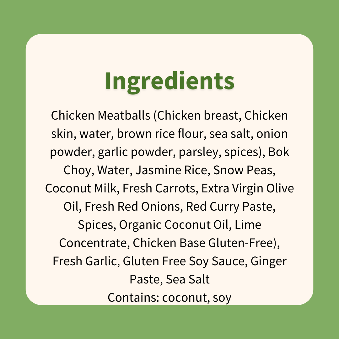 Thai Coconut Curry with Chicken Meatballs, Basmati & Bok Choy Saute - ketolibriyum