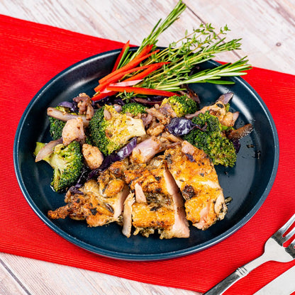 Herb Grilled Chicken With Balsamic Glazed Vegetable Medley