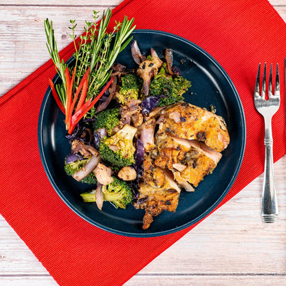 Herb Grilled Chicken With Balsamic Glazed Vegetable Medley