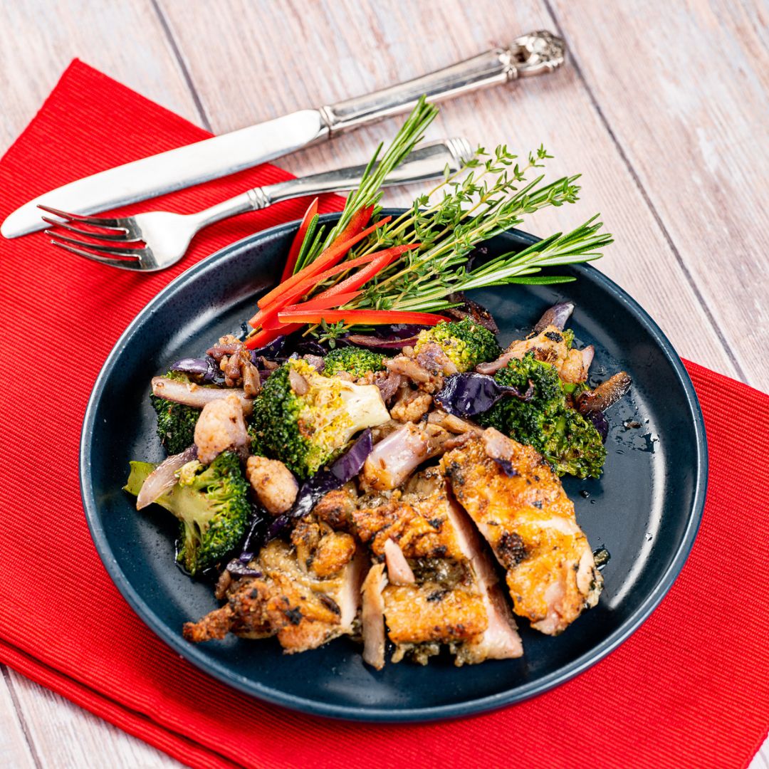 Herb Grilled Chicken With Sautéed Vegetable Medley