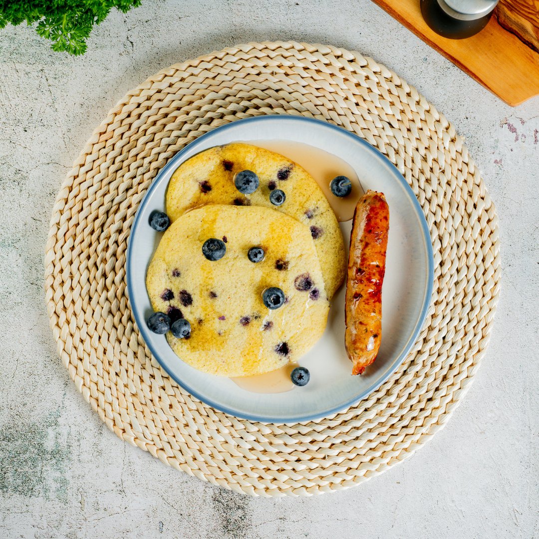 Blueberry Pancakes Protein Plate - ketolibriyum