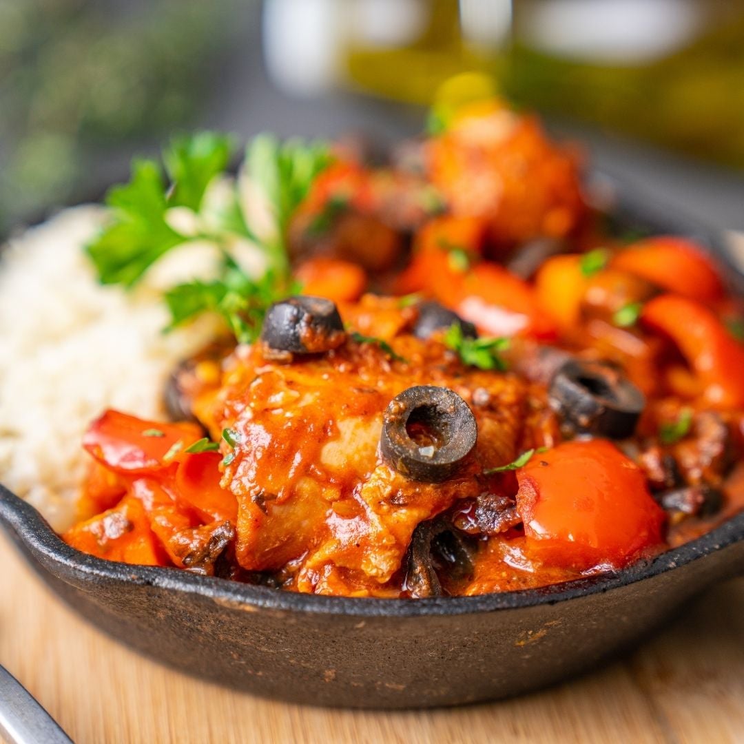 Chicken Cacciatore on CauliRice - ketolibriyum