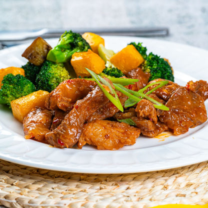 Garlic Ginger Sticky Pork with Stir Fry - ketolibriyum