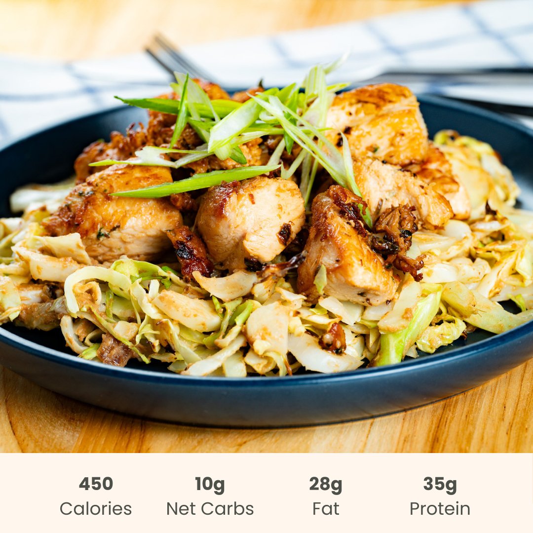 Ginger Scallion Chicken With Miso Tahini Roasted Cabbage - ketolibriyum